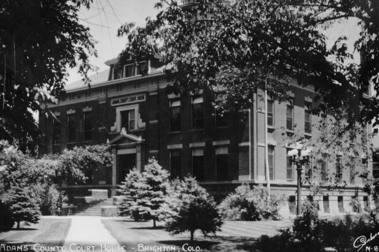 Adams County Courthouse black and white image