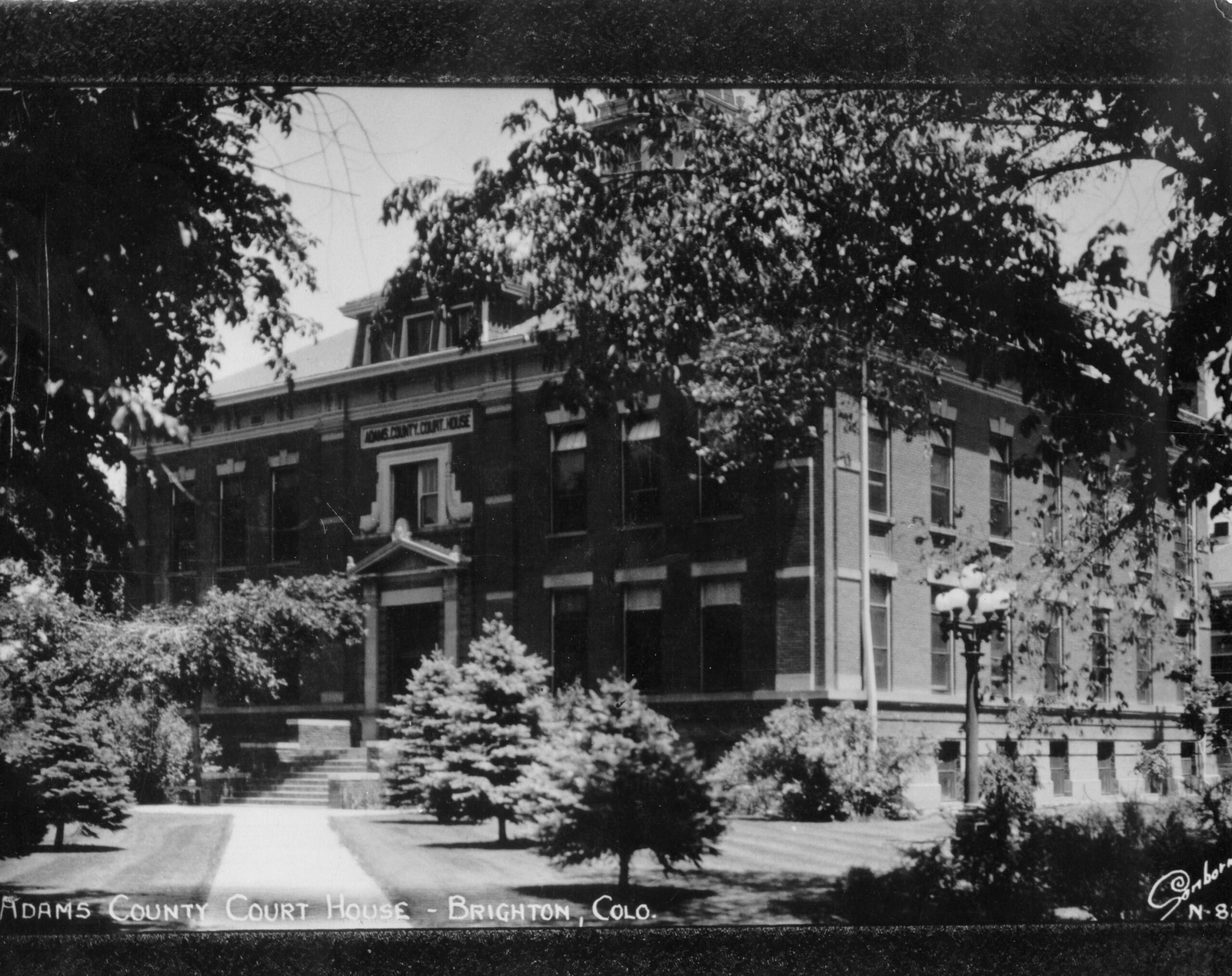 Adams County Courthouse black and white image