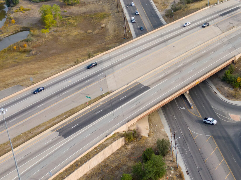 Aerial view of roads