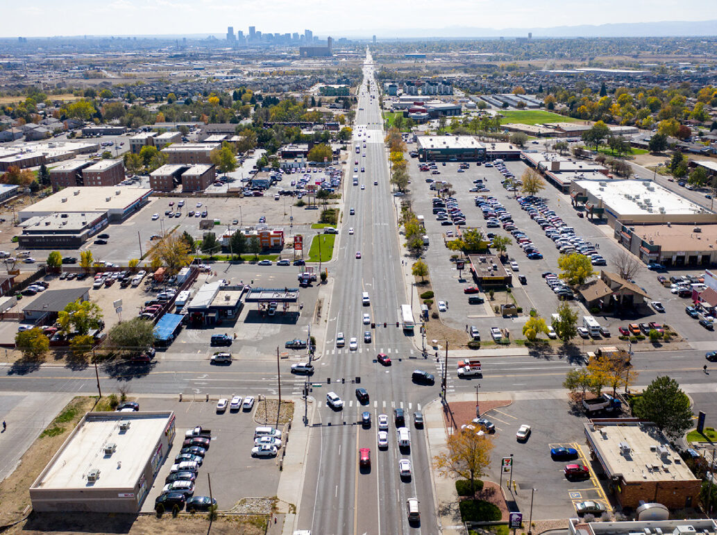 Aerial view of intersections in adams county