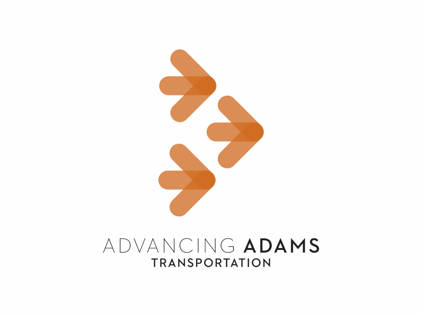 Advancing Adams Transportation logo with three orange arrows pointing right