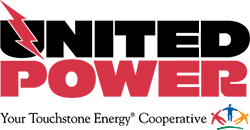 United Power logo with red lightning bolt and colorful design elements