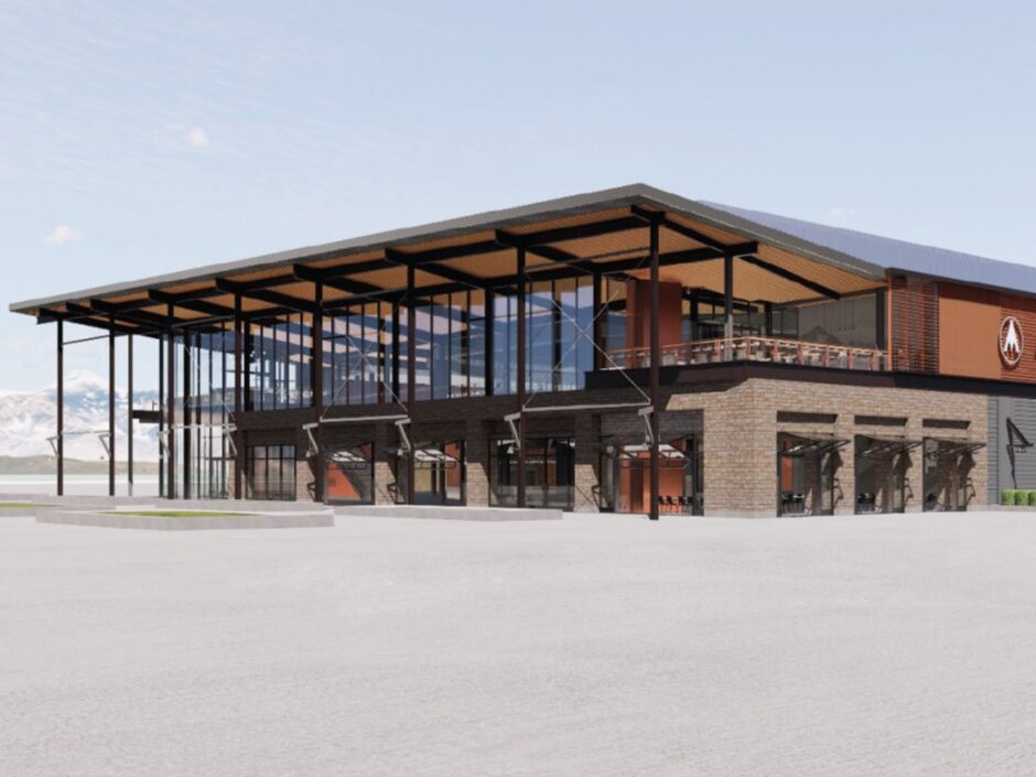 Adams County Arena building with modern glass and brick architecture