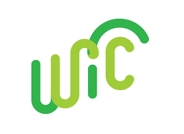 WIC logo featuring stylized green lowercase letters and an arc.