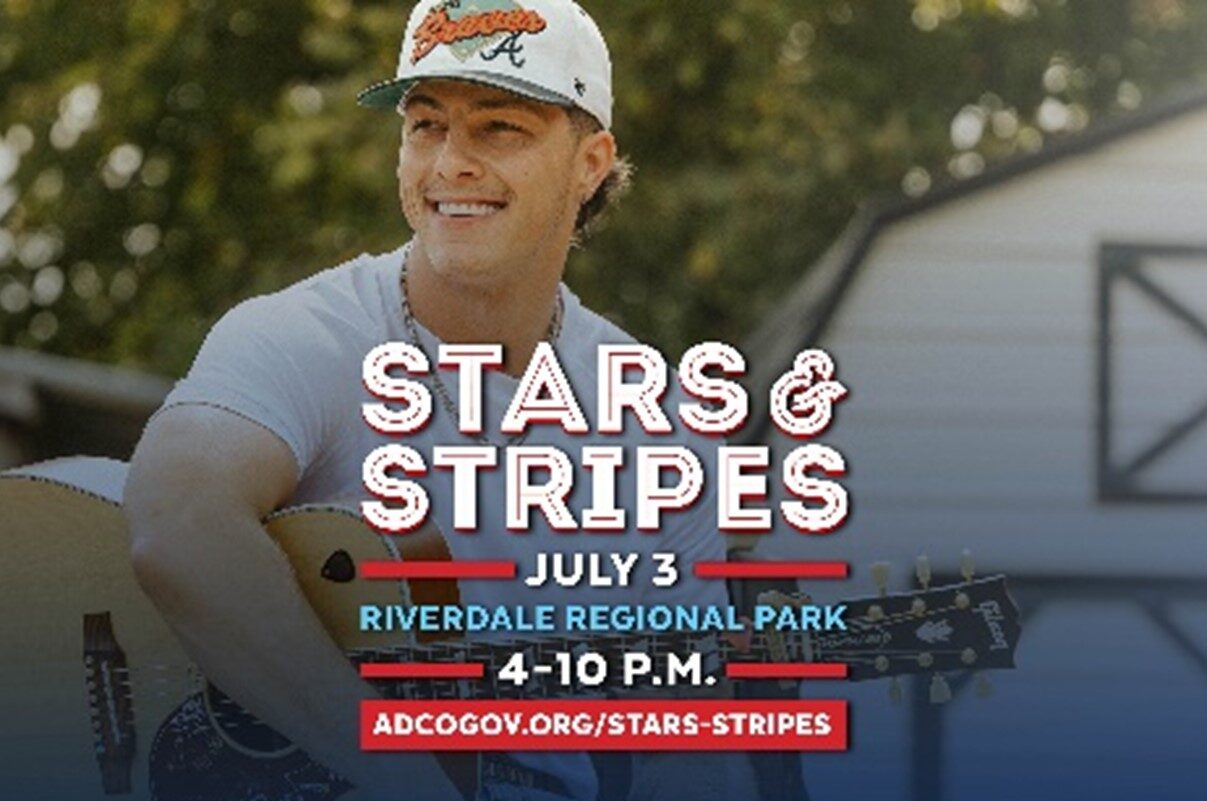 StarsStripes.jpg smiling with guitar; Stars & Stripes event, July 3, Riverdale Regional Park, 4-10 P.M., featuring Tayler Holder