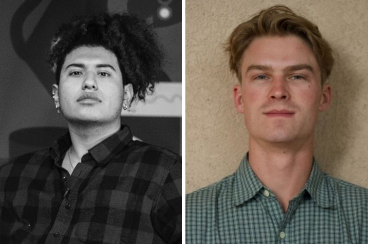 Vargas.png: Two individuals side by side, one in plaid shirt, neutral expressions, indoor background.