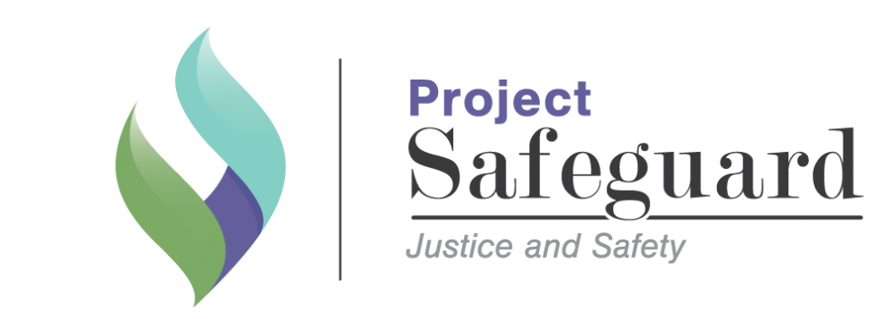Project Safeguard logo with abstract green, blue, and pink curves